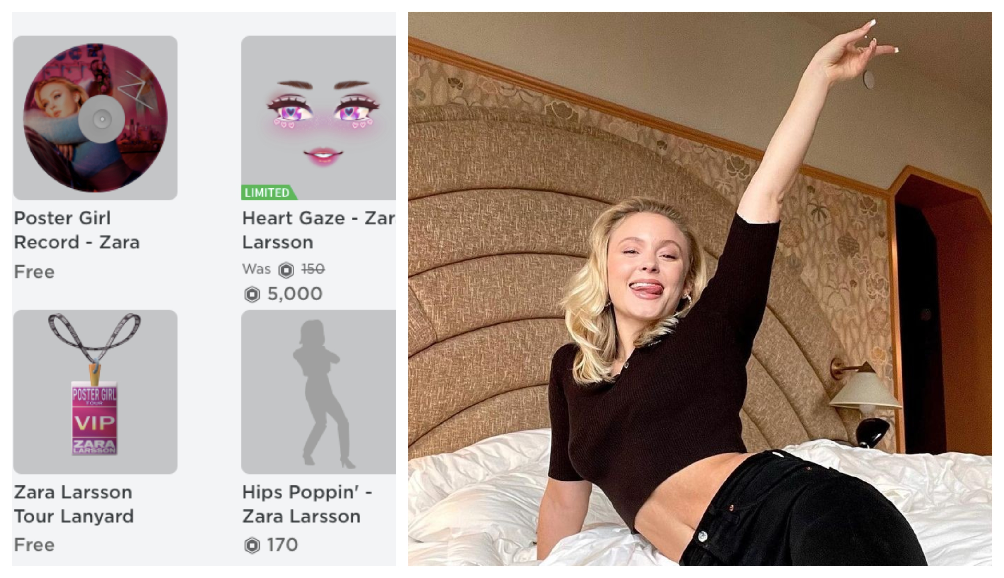 Zara Larsson drar in miljoner genom plattformen Roblox.